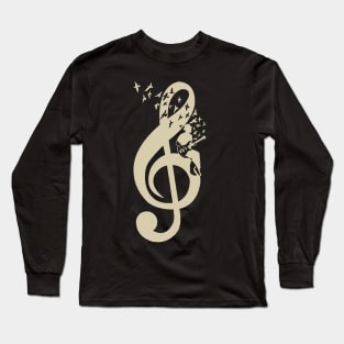 Treble Clef -  Music Bass Guitar - Vintage Long Sleeve T-Shirt